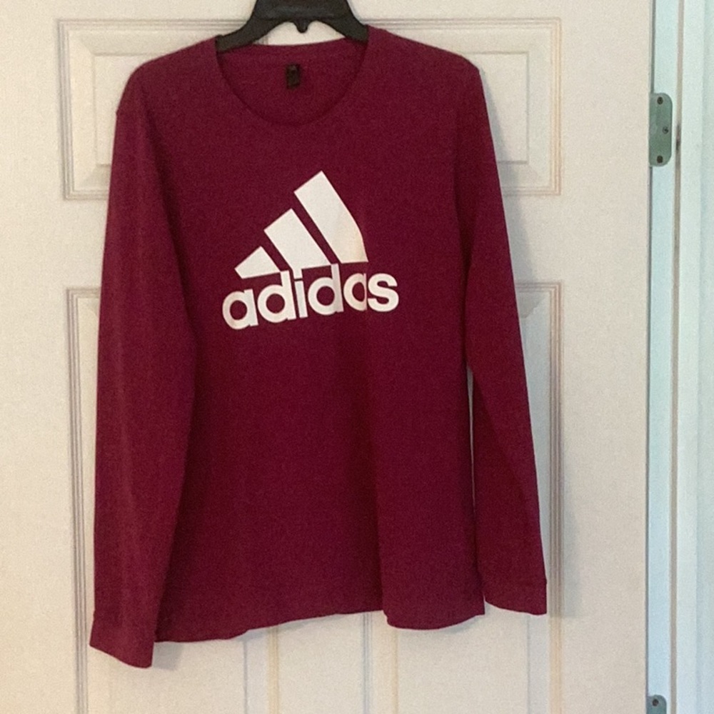 Adidas Burgundy Long Sleeve Shirt